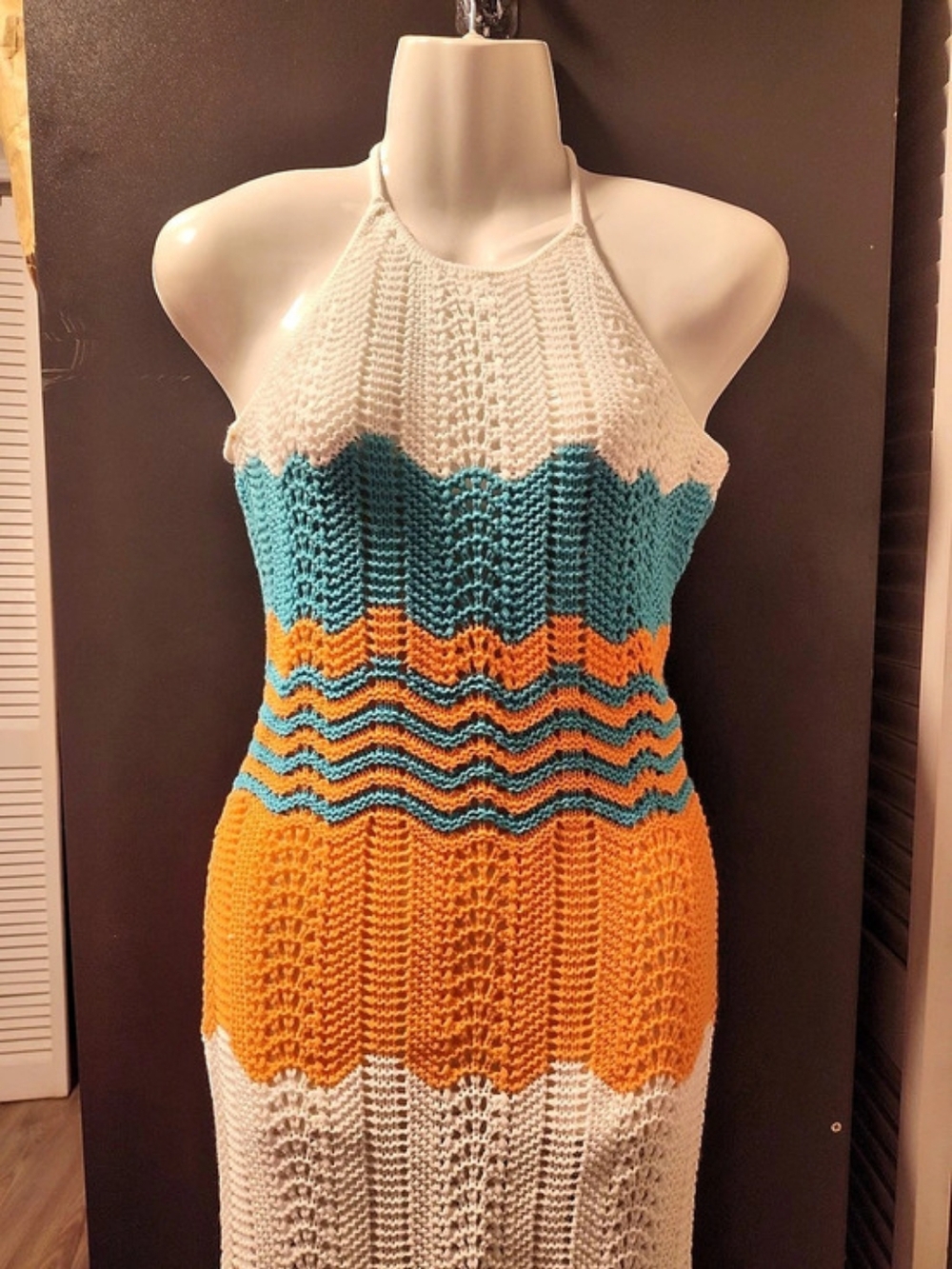 Multicolor Halter Maxi Dress